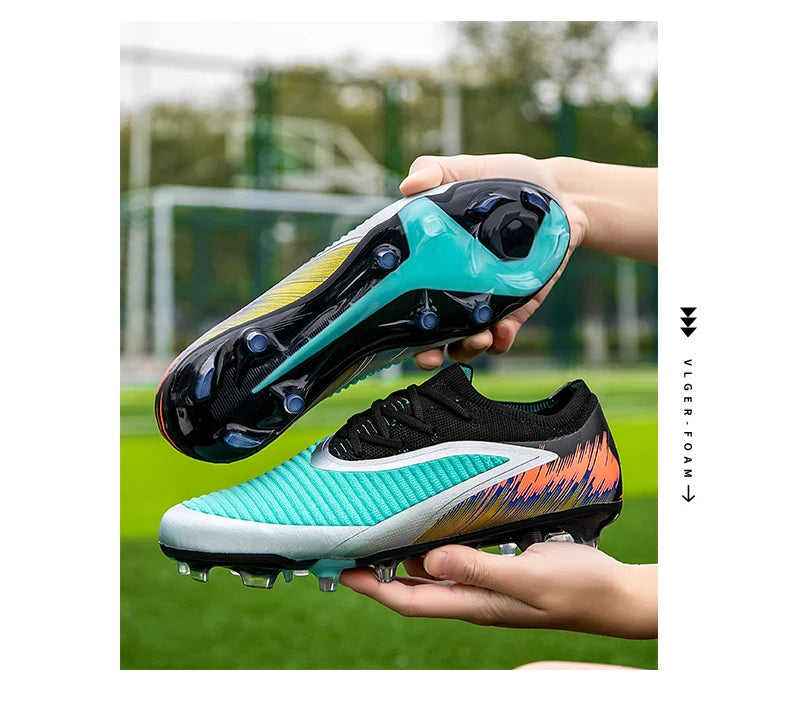 Botas de fútbol para hombre, nuevas, para partido y entrenamiento, calzado de fútbol antideslizante con tacos largos FG, ultraligeras, para exterior, zapatillas, dropshipping