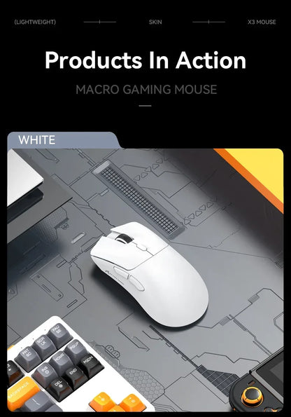 Ratón gaming inalámbrico Bluetooth Attack Shark R1 2.4G USB, 18K DPI, PAW3311, conectividad tri-modo, ligero 59g, para PC, portátil y Mac