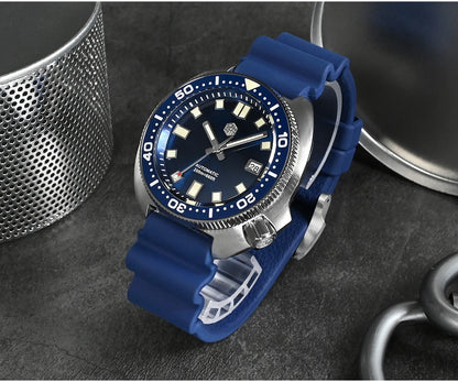San Martin Turtle Men Diver Watch 44mm NH35 Automatic Mechanical Wristwatch Sapphire Waterproof 200m Luminous Relojes SN0047