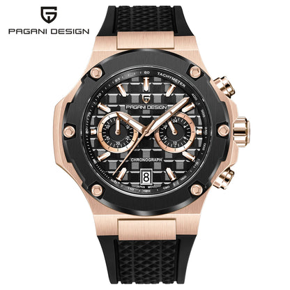 Relojes de cuarzo para hombre PAGANI DESIGN: cronógrafo deportivo de lujo, hermético, con agujas luminiscentes y cristal de zafiro con tratamiento antirreflectante