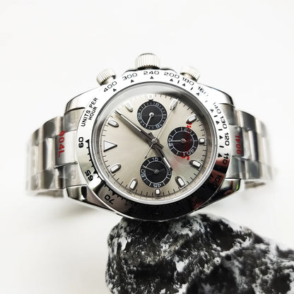 20 Colors dress 39mm Quartz Chronograph Sapphire Crystal Stainless Luminous Men's Watch VK63 Movement Calendar Strap