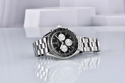 Reloj PAGANI DESIGN Moon: cronógrafo de cuarzo de lujo para hombre, estilo deportivo, cristal de zafiro con tratamiento antirreflectante, esfera luminiscente
