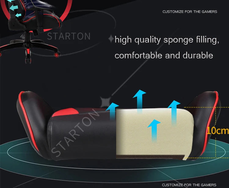 PC Gamer Gaming Chair PU Leather Office Adult Ergonomic RGB Racing Computer Gamer Racing Gamer Chair  for Sale