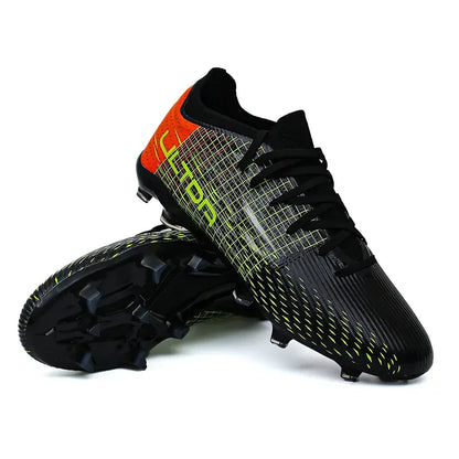 Chaussures de football toutes saisons anti-usure avec doublure respirante, amorti antichoc, semelle à crampons stable, unisexe, pour le football en extérieur