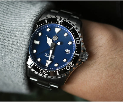 San Martin New 40mm Diver Watch YN55 Enamel Dial Classic Luxury Men Automatic Mechanical Watches Sapphire Waterproof 300m SN0009