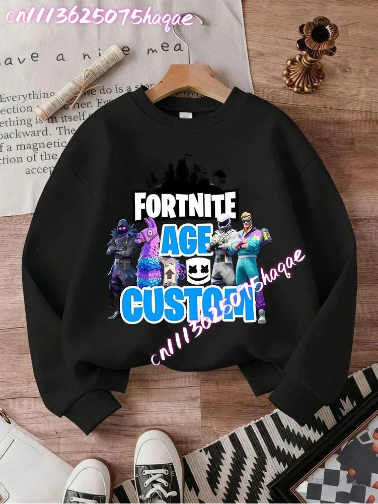 2026 Детски суитшърти с качулка Fortnites, аниме Fortress Night, пролетно-есенни худита за игра, спортно облекло за деца, подарък