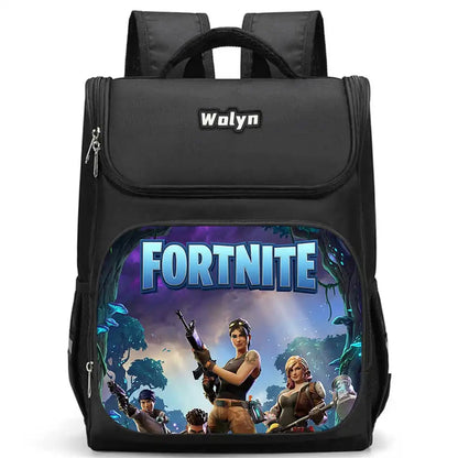 School Backpack With Multi Compartment ,Large Cartoon Fortnite School Bags For Boys & Girls,Durable Child Backpack For Aged 5-10