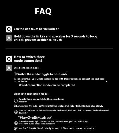 Lofree FLOW2 Mechanical Keyboard Business Office Wireless Bluetooth Wired Quiet & Gentle Sound Compatible Mute Aluminum Lump