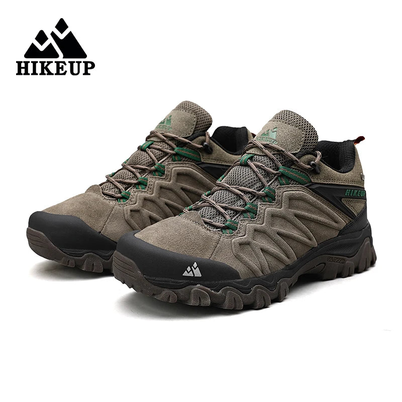 HIKEUP Scarpe da trekking in pelle di alta qualità, resistenti, da outdoor sportivo, da uomo, con lacci, per escursionismo, arrampicata e caccia