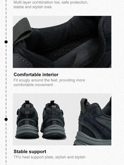 Baasploa Men Hiking Shoes Non-Slip Wear Resistant Outdoor Climbing Walking Shoes for Men Comfort Inner Cotton Outdoor Sneakers