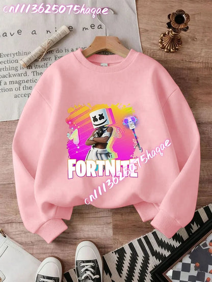 2026 Детски суитшърти с качулка Fortnites, аниме Fortress Night, пролетно-есенни худита за игра, спортно облекло за деца, подарък