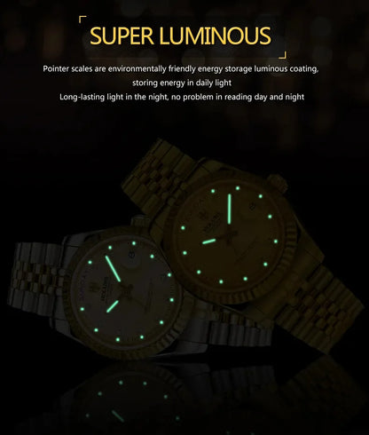 Holuns Luxury Classic 36/41mm Gold Men Watches Japan MIYOTA Quartz Movt Stainless Steel Classic Business Wristwatch Waterproof