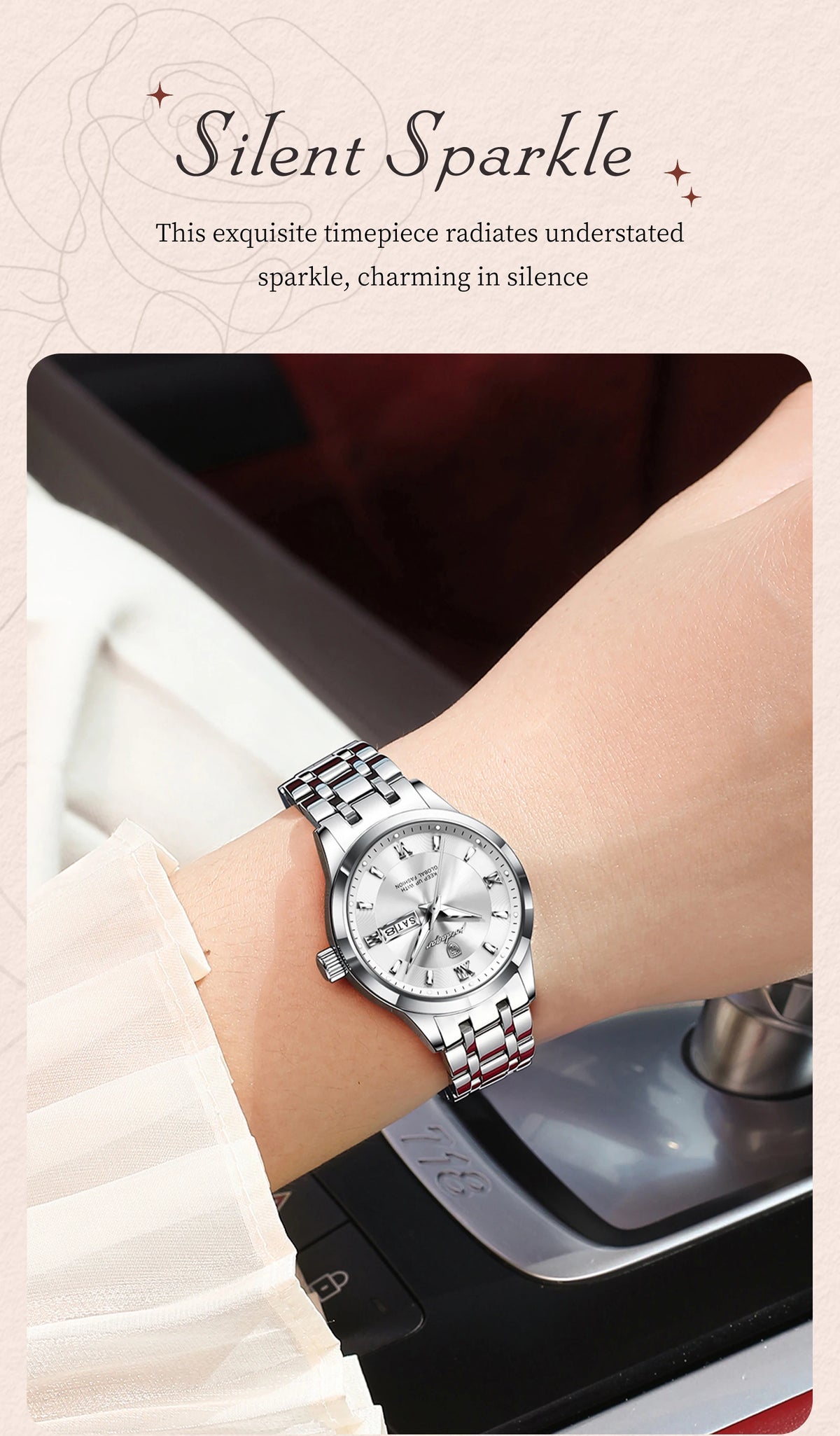 POEDAGAR Luxury Elegant Woman's Watches Luminous Waterproof Stainless Steel Ladies Wristwatch Quartz Week Date Women Watch Reloj