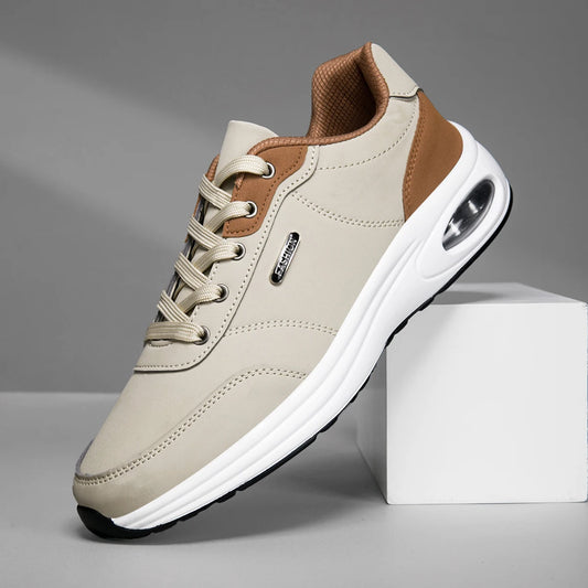 New Men's Shoes Spring Autumn Waterproof Walking Shoes Non-Slip Cushioning Men's Casual Leather Sports Shoes Men's Tennis Shoes