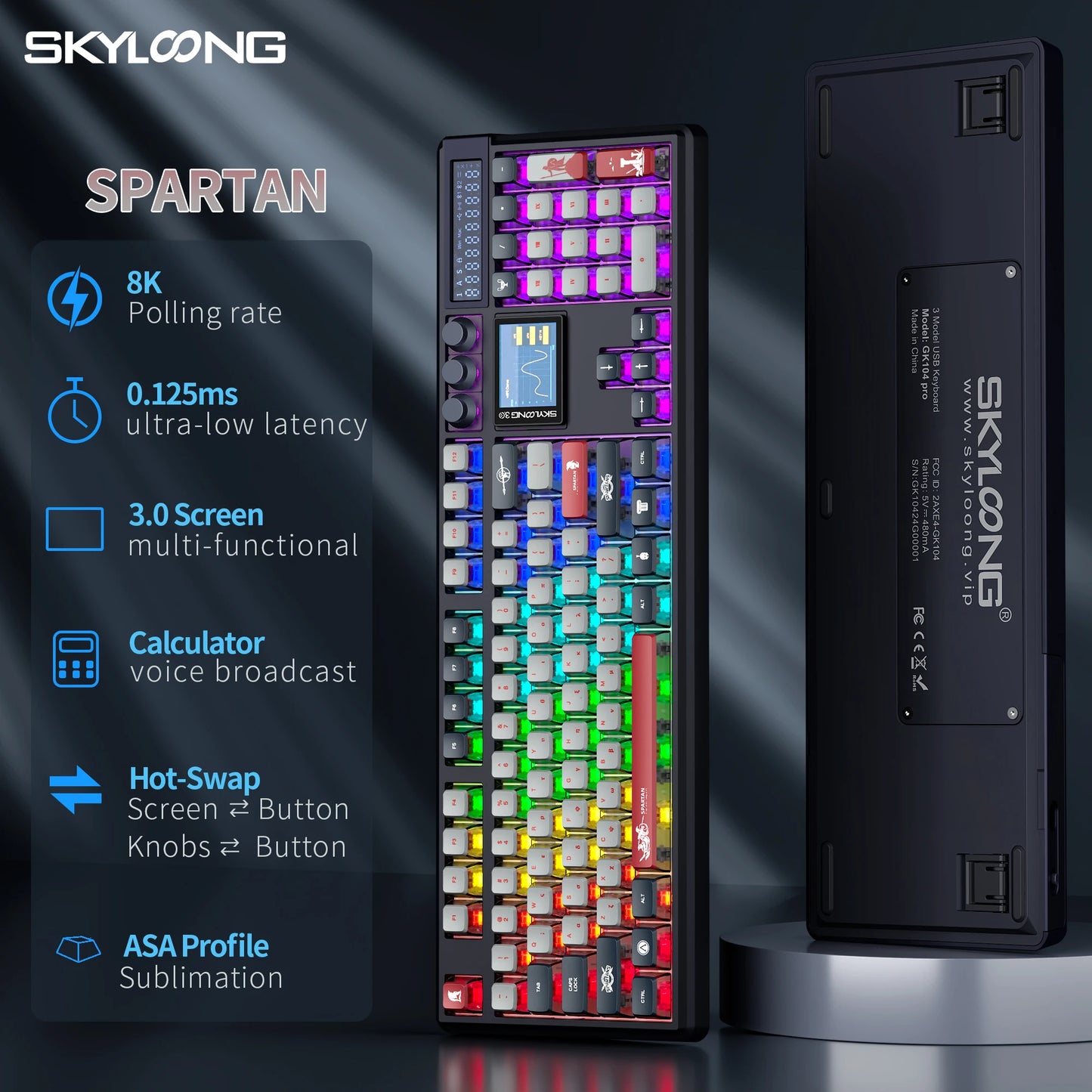 SKYLOONG GK104 Pro Wireless Mechanical Keyboard 100% Custom Keyboard Hot-Swapp Low-noise Switch for PC Gamer office Accessoies