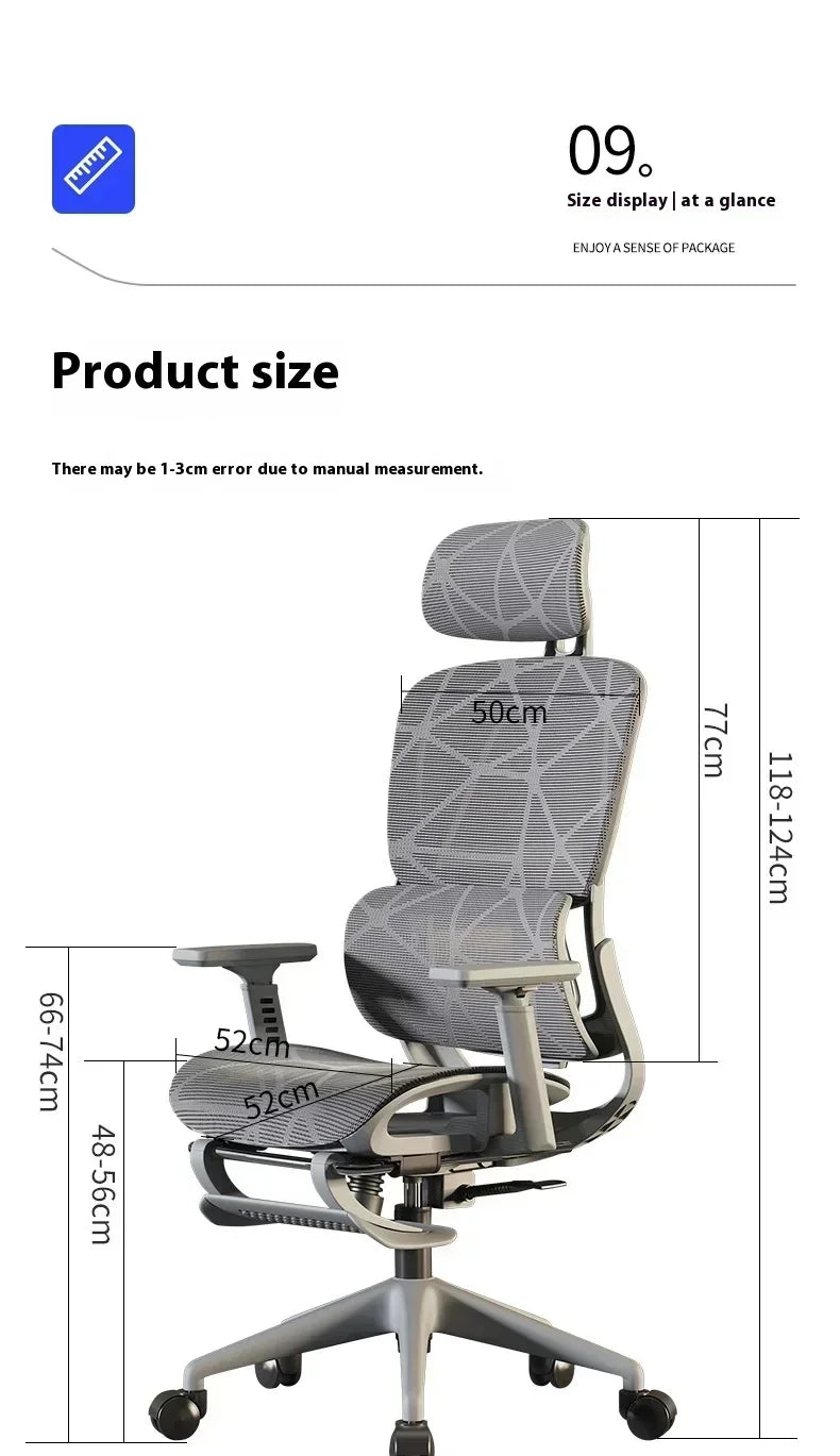 Gaming Chair Office Desk Ergonomic Computer Adjustable Armrests 3D Headrest Chair Lift Chair Back  Can Tilt Back with Foo Pedals