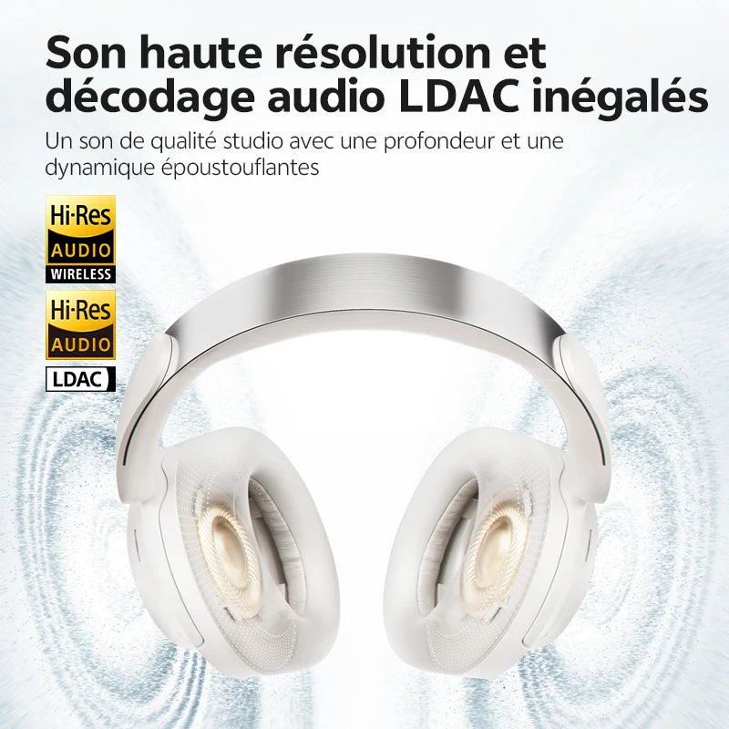QCY H3S -56dB Adaptive ANC Over Ear Headphone Hi-Res LDAC Spatial Sound Wireless Earphone Bluetooth 6.0 Dual Driver 102H Headset