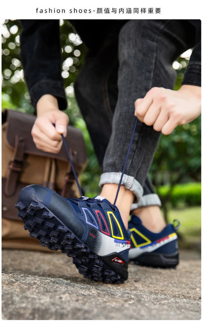 Zapatillas de ciclismo para hombre, calzado outdoor de montaña y cross-country, antideslizante y resistente al desgaste, para entrenamiento de ciclismo y senderismo