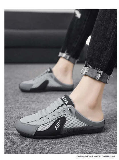 Ανδρικά casual αθλητικά παπούτσια slip-on με κορδόνια, αναπνεύσιμο mesh, unisex, για άνοιξη και φθινόπωρο, χαμηλά, επίπεδα, γρήγορη και εύκολη εφαρμογή