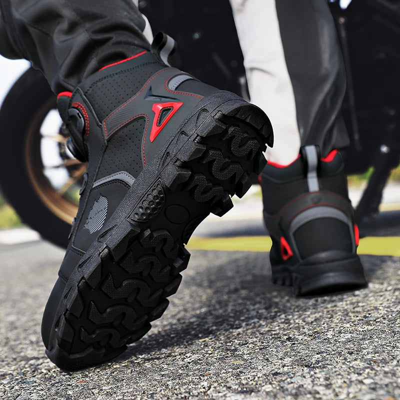 Bottes de moto professionnelles pour hommes, chaussures de course tout-terrain, équipement de moto urbaine, en cuir microfibre ultra-fin