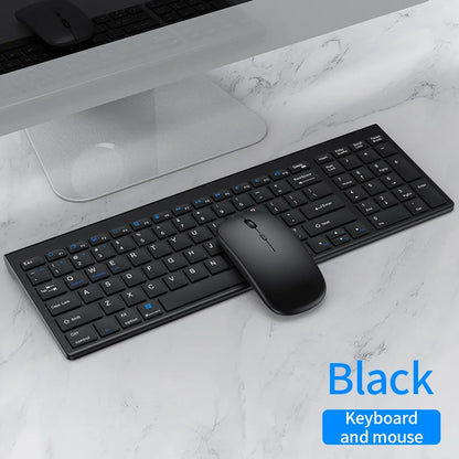 JOMAA Bluetooth&2.4G USB Keyboard and Mouse Set for Laptop Computer ipad Rechargeable Wireless Keyboard and Mouse Combo Slient