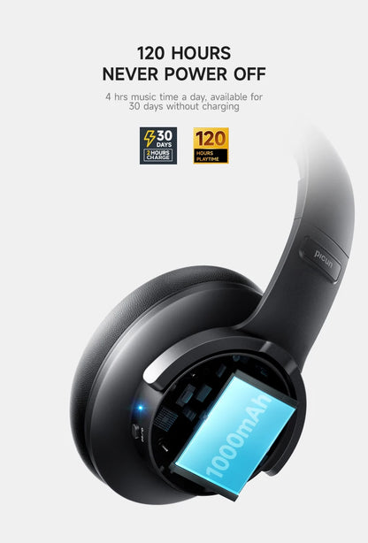 Picun B8 Wireless Bluetooth Headphones – 120H Playtime, Bluetooth 5.3, Low Latency Gaming Headset with Microphone & Deep Bass Sound