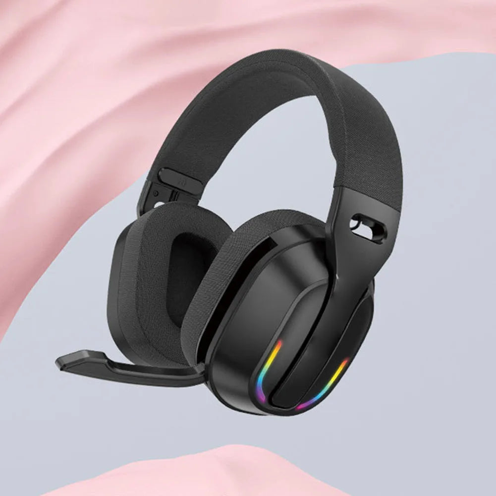 Wireless Headset B500 RGB Noise Cancelling Gaming Headphones 60H Playtime BTV5.4 & HD Sound Stereo Music Game Earphone