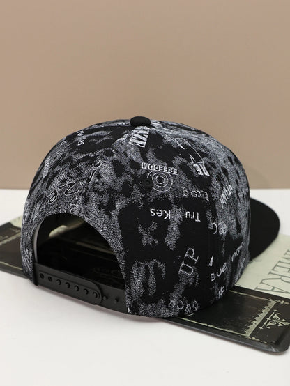 1pc K letter embroidered hip-hop baseball cap with sun visor and flat brim cap
