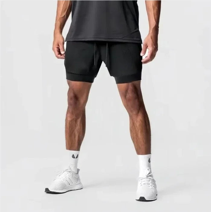 Dragon Ball Anime GOKU Peripheral Printed Double-layer Shorts, American Sporty Summer Men's Loose and Breathable Pants