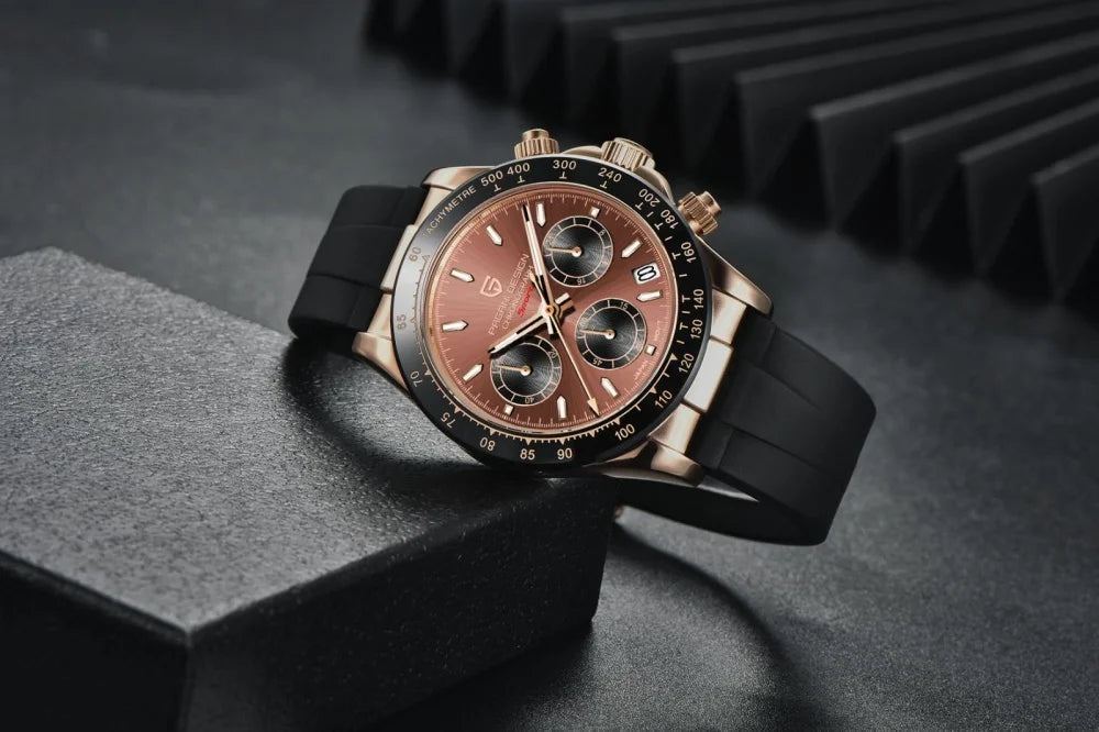 Original New PAGANI DESIGN PD-1664 Luxury Japan VK63 Movt Quartz Wristwatches Sapphire Waterproof Chronograph Gold Reloj Hombre
