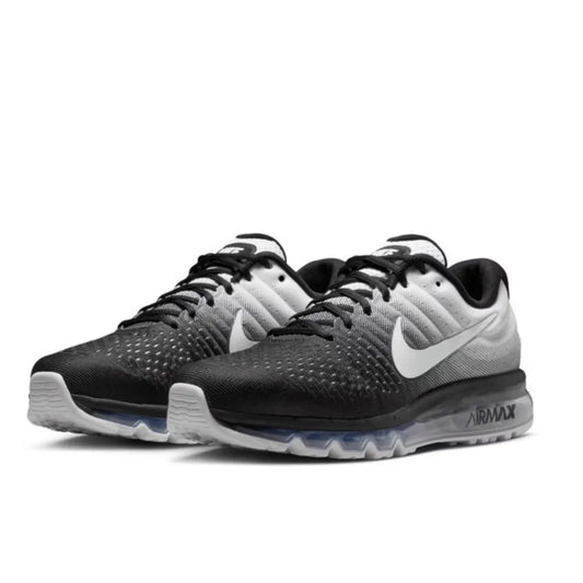 Nike's New Visual Full-Length Air Cushion Comfortable Shock-Absorbing Fitness Daily Men's Running Shoes Air Max Series Lightweight Durable Wear-Resistant Casual Shoes Black and White Gradient Color Trendy Versatile Sneakers a