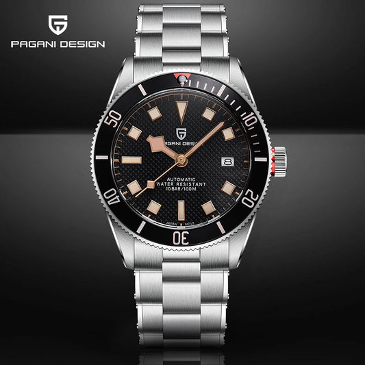 Reloj automático para hombre PAGANI DESIGN – Modelo de lujo tipo BB58, reloj de pulsera mecánico, deportivo, de acero inoxidable y resistente al agua