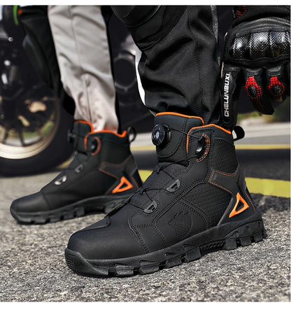 Bottes de moto professionnelles pour hommes, chaussures de course tout-terrain, équipement de moto urbaine, en cuir microfibre ultra-fin