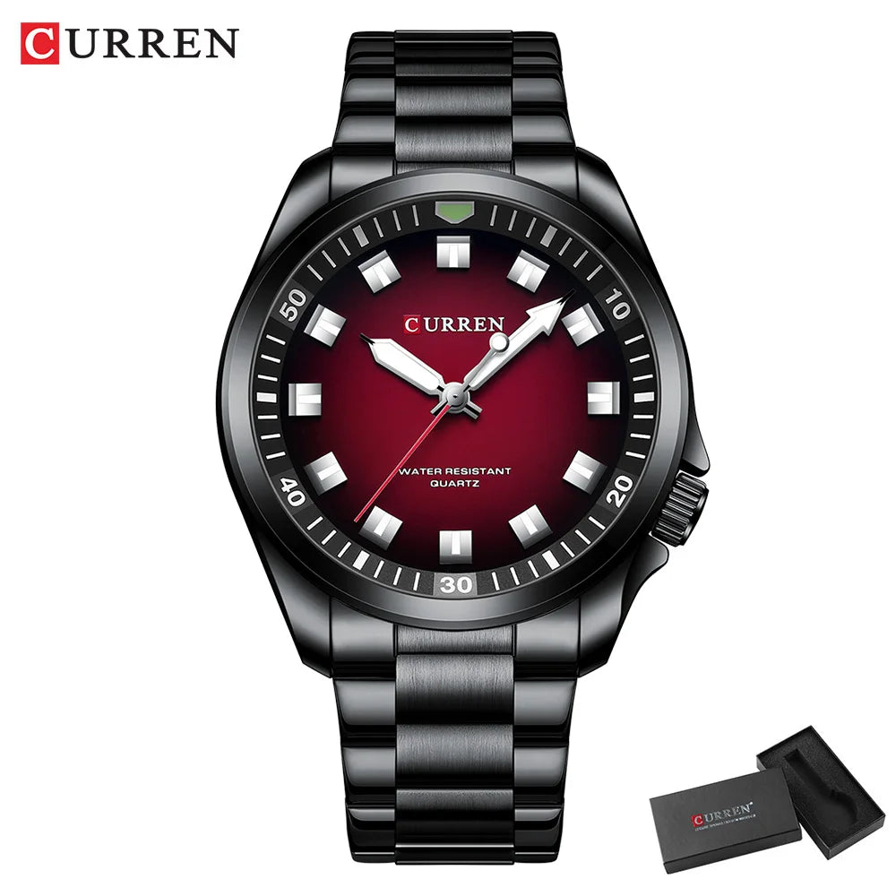 CURREN Fashion Men Watch Top Brand Luxury Waterproof Sport Mens Watches Stainless steel Automatic Date Military Wristwatch