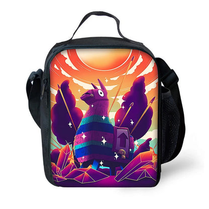 Hot Game Kinder-Isoliertasche groß F-FortniteS, geräumige wiederverwendbare Thermo-Kühltasche/Lunchbox für Jungen, Mädchen, Schüler, Outdoor und Picknick