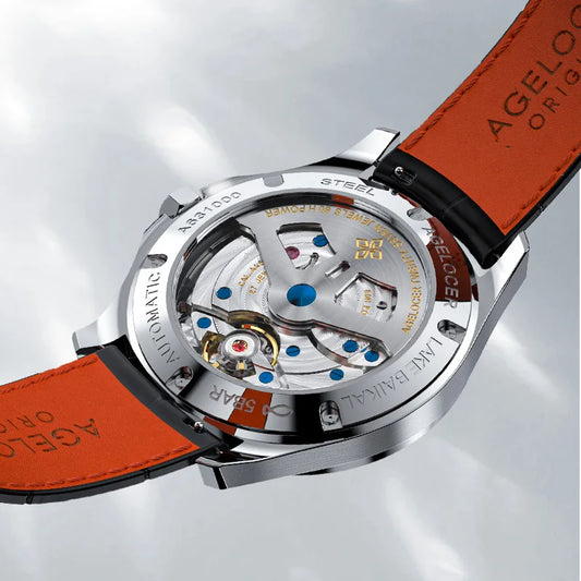 AGELOCER Original Baikal Watch Ανδρικό ρολόι με μεγάλο ημερολόγιο, επαγγελματικό, επίσημο, αυτόματο, μηχανικό, δώρο γενεθλίων για άνδρες