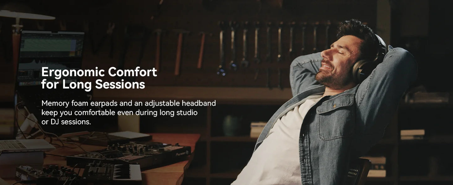 Oneodio Studio Max 1/2 Bluetooth 6.0 Headphones Wireless DJ Headset 9ms Ultra Low Latency Studio Monitor Headphones Hi-Res LDAC