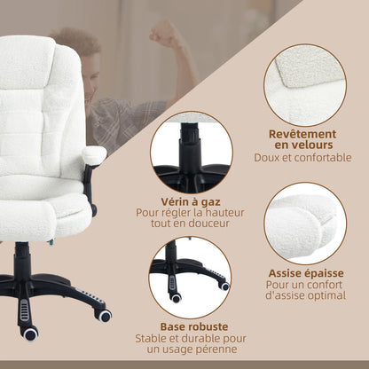 High-Tech Executive Office Chair with& Lumbar Heating,360° Swivel BreathableFabricChair with Remote Control, 120kg Load Capacity