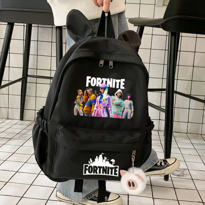 New Fortnite Cartoon Backpack Boy Girl Casual Schoolbag Large Capacity Student Bag Rabbit Ears Travel Backpack Stationary Gift