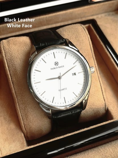PABLO RAEZ Actual Photo Classic Top Brand Luxury Men Watch Male Date Casual Clock Leather Waterproof Quartz Business Wristwatch