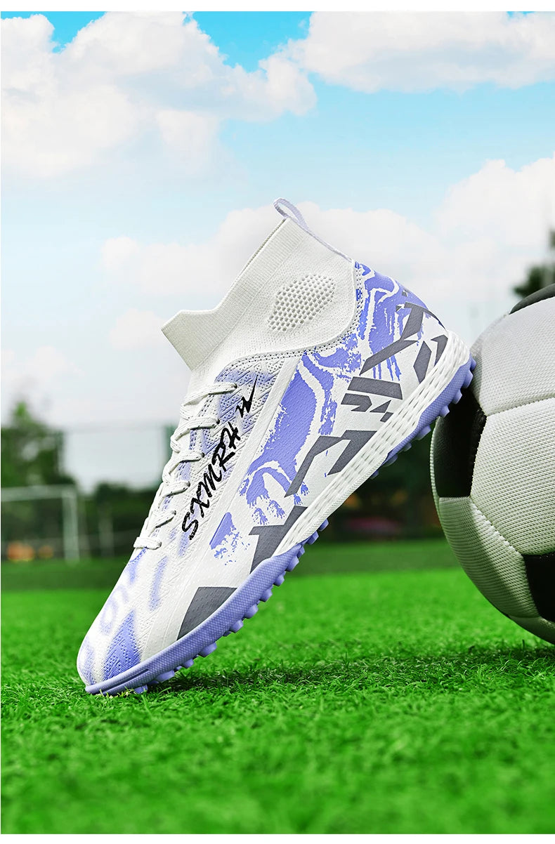 Double Star hoge TF-turfvoetbalschoenen voor heren, jeugd- en studenteditie, volwassenen en kinderen, professionele wedstrijd- en trainingsschoenen voor voetbal S