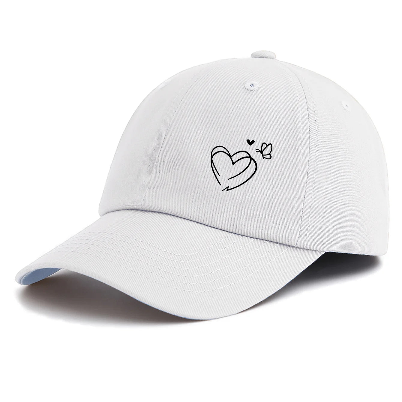 1pc Heart Butterfly Print  Baseball Cap for Adults,  Minimalist Retro Style Casual Soft Adjustable Dad Hat, Perfect As Gift