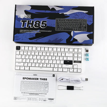 EPOMAKER TH85 80% QWERTY ANSI Layout VIA Gasket Hot-Swap Wired/2.4Ghz/BT5.0 Wireless Mechanical Keyboard for Office/Gaming