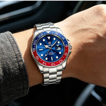 QINGXIYA Top Original Men Quartz Watches for Men Waterproof Calendar Stainless Steel Quartz Men Luxury Watch Luminous Wristwatch