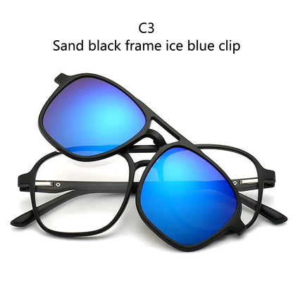 2026 Mirror Magnetic Attraction Polarized Sunglasses 2 Iin 1 Clip Cycling Glasses Dazzling Men Double-Barreled Glasses Women