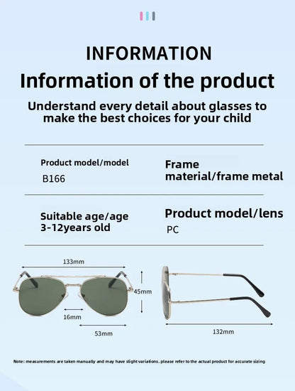 2025 UV400 Metal Children's Sunglasses for Boys and Girls, Toad Glasses for Children Sunglasses Boys And Girls Baby Aviator