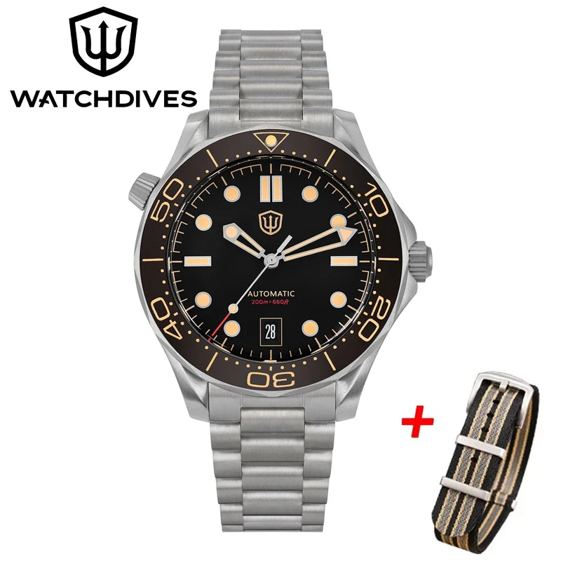 Watchdives WD007 V4 Titanium NTTD Dive Watch PT5000 Automatic Movement Sapphire Super Luminous Domed Crystal 42mm Men Watches