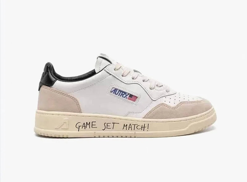 New KWUN AUTRY Men Women Sports Low Top Casual Board Shoes Running Shoes ﻿White Shoes Genuine Leather