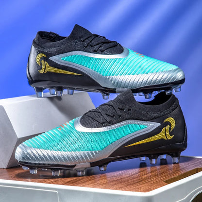 Nouvelles chaussures de football pour hommes, crampons longs antidérapants et respirants pour le sport en extérieur, idéales pour l'entraînement et les matchs, confortables pour adultes