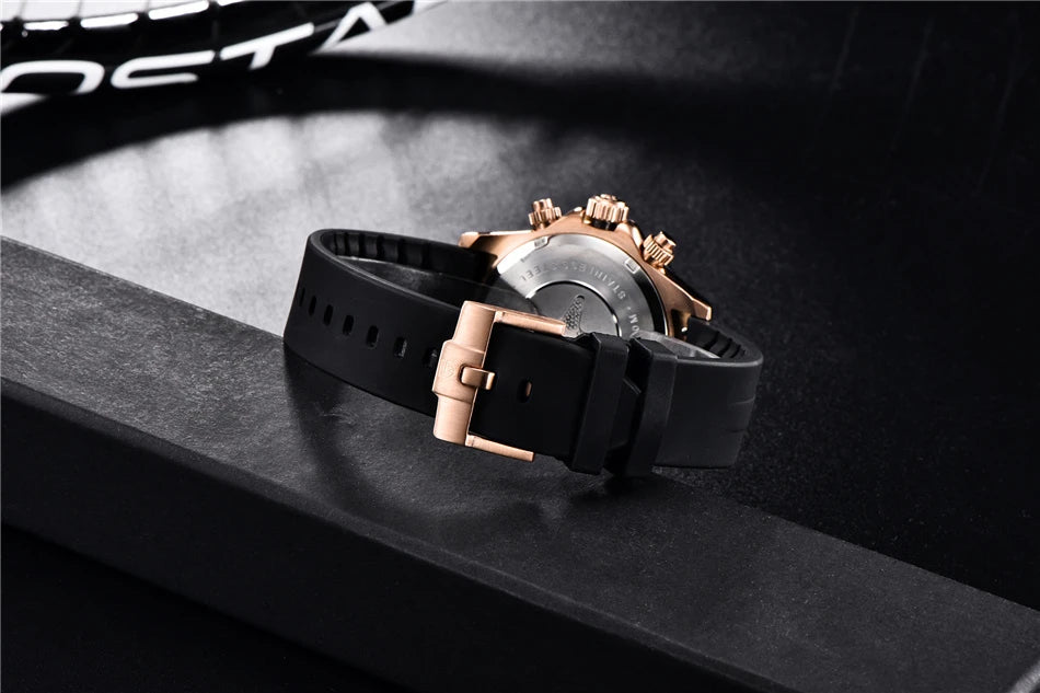 PAGANI DESIGN V2 40MM Reloj de cuarzo para hombre con esfera de meteorito, cristal de zafiro, cronógrafo retro y resistente al agua